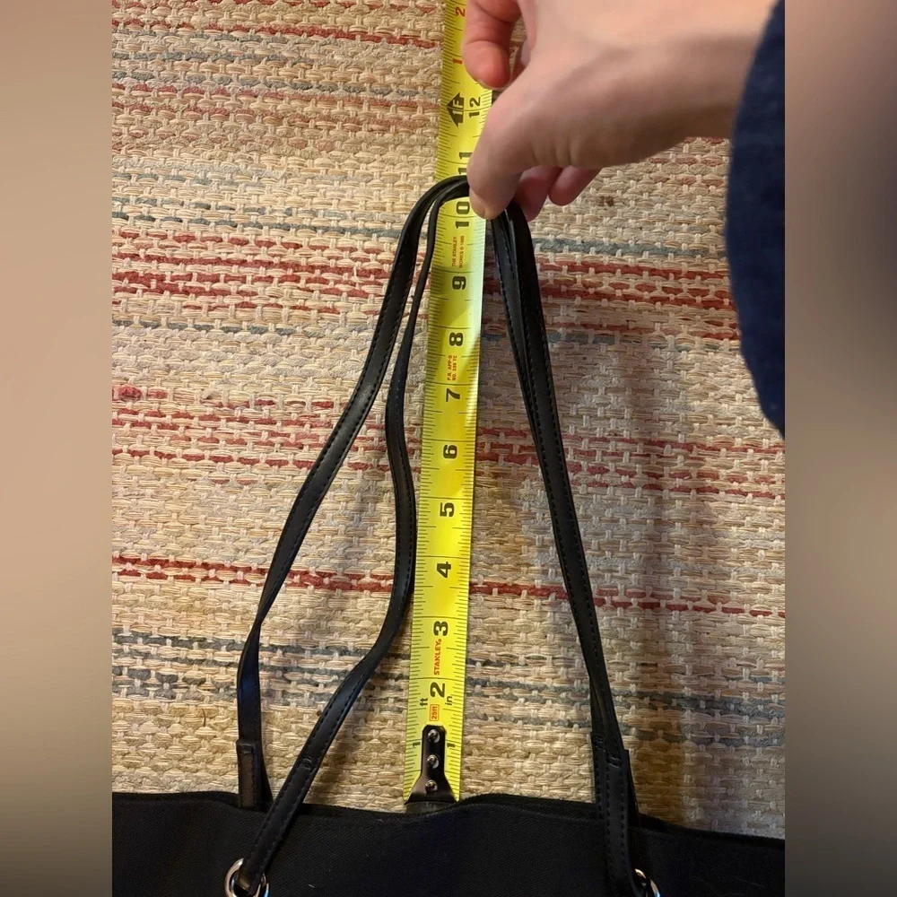 LIKE-NEW Y2K DKNY canvas tote with faux leather handles